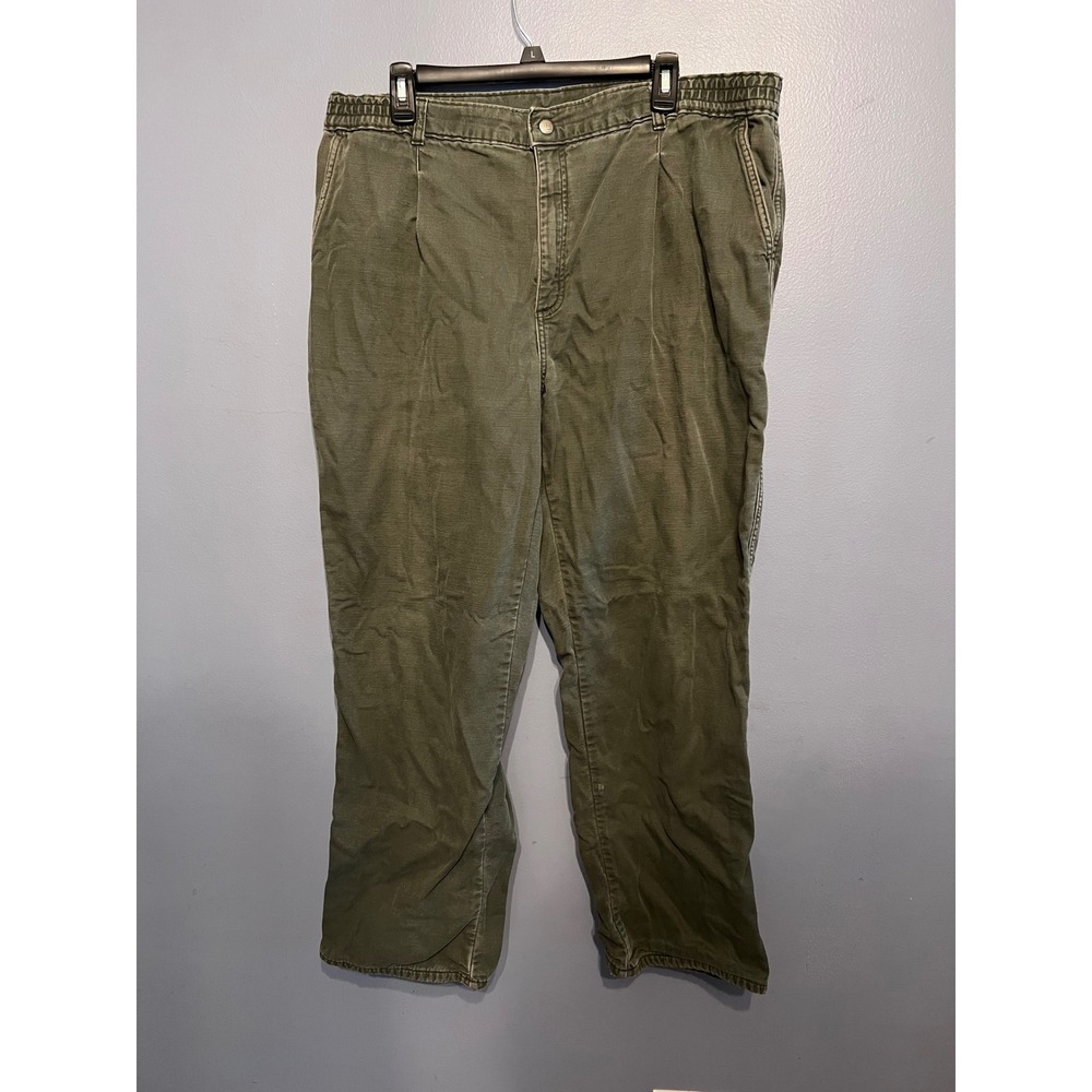 Men's Vintage L.L‎ Bean Pathfinder Green Flannel Lined 38x30 Work Pants Outdooes